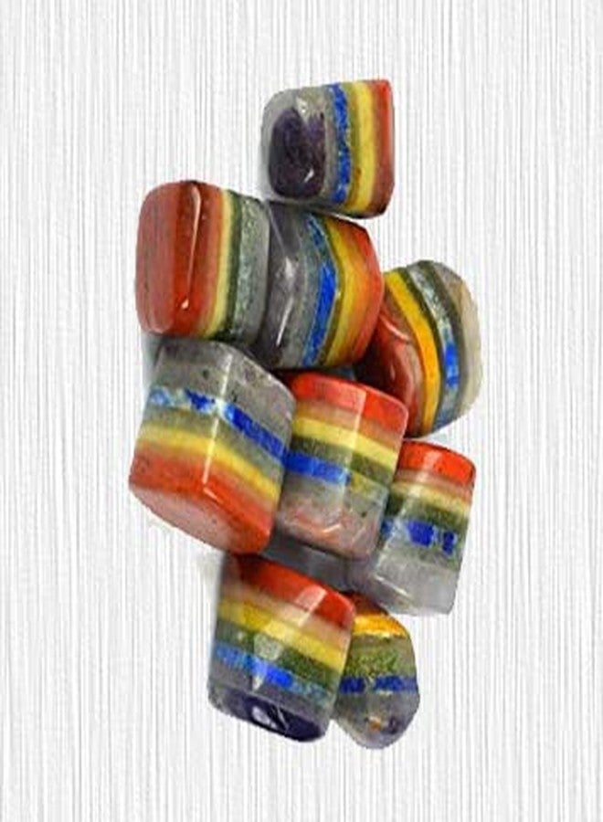 TOI SHOP Seven Chakra Agate Tumble/Pebbles Stone. for Reiki, Crystal, Vastu, Fang Shui Aura, Home Decor, Office Decor, Gifting, Good Luck, showpiece etc. (Seven Chakra, 200 gm) - Image 5